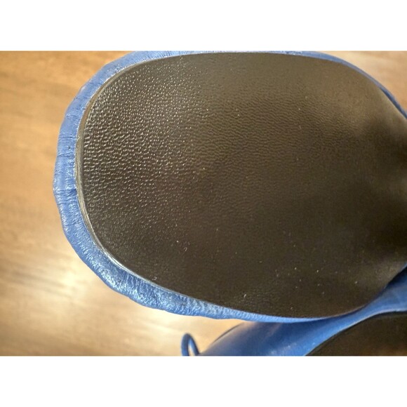 Hirica Hirigoyen Blue Leather Ballet Flats Made in France EU 39 US 8 Soft Flex - Picture 7 of 10